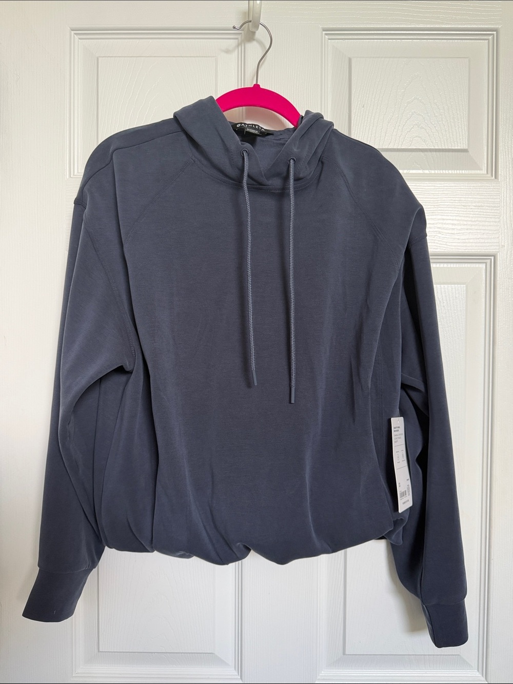 NWT Athleta Seaside Bubble Hem Hoodie Small Navy Hooded Pullover